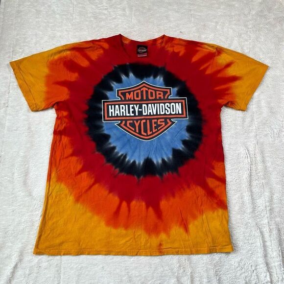 Harley Davidson Men’s Tye Dye Multi Color Short Sleeve Tee T Shirt - Picture 1 of 6